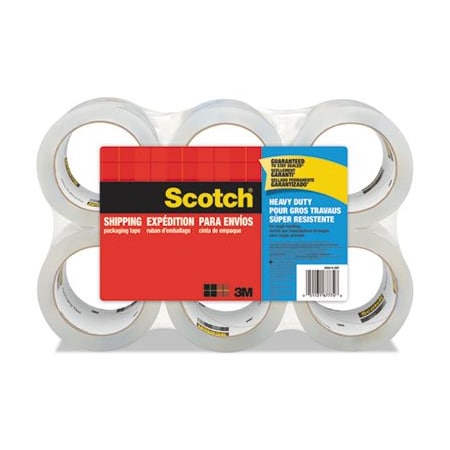 3M Scotch, 3850 Heavy-Duty Packaging Tape, 3In Core, 1.88In X 54.6 Yds, Clear, 6/Pack 38506